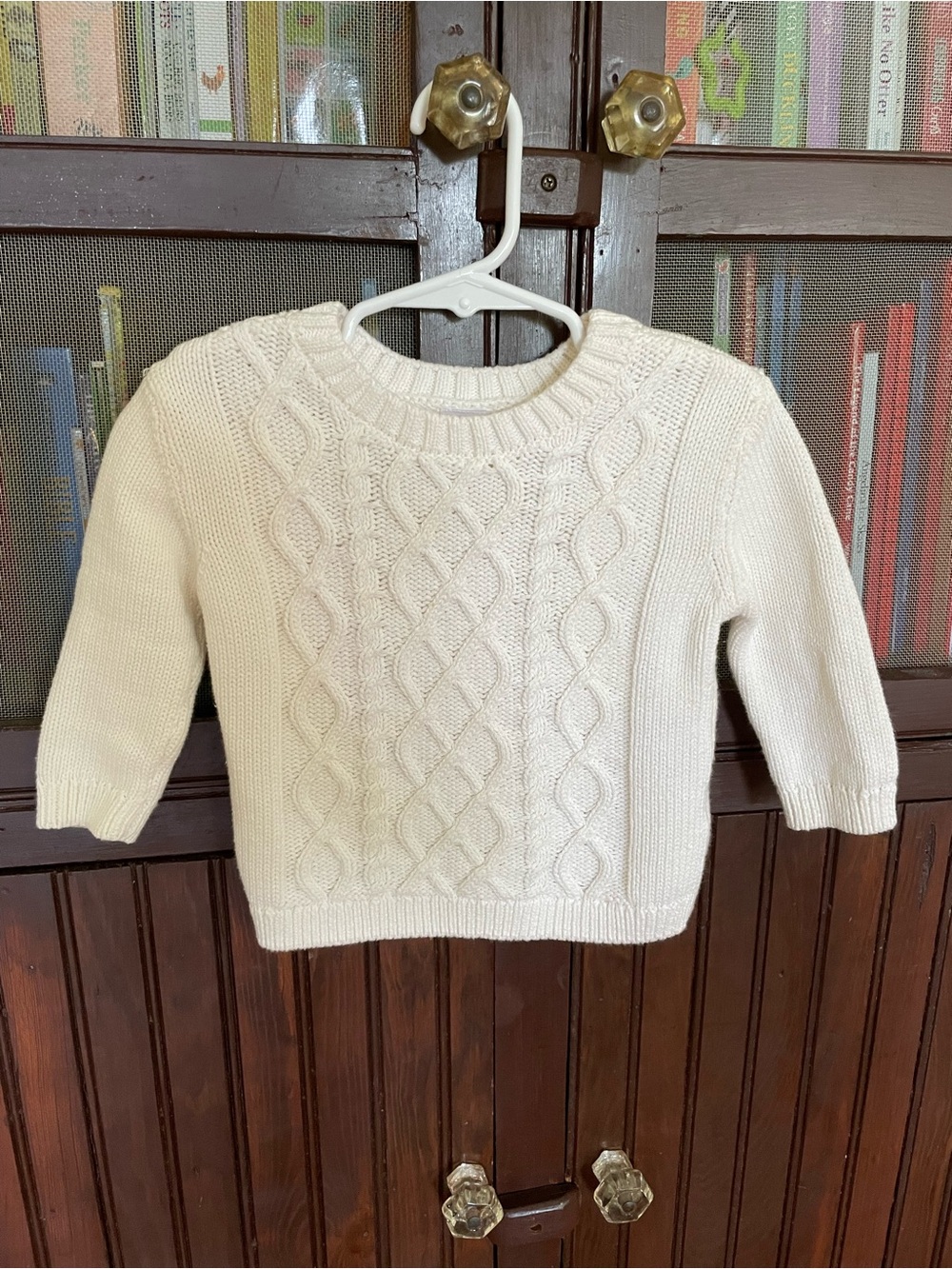 5/$25 Carter's Cream Cable Crewneck Sweater